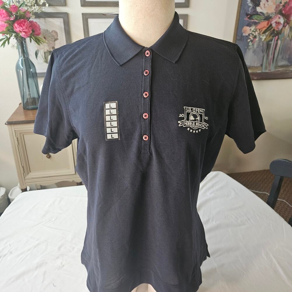 Tehama Hang Em Dry 2010 U.S. Open Pebble Beach Golf Polo Women's Navy Polo Shirt